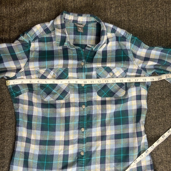 Eddie Bauer Blue Plaid 100% Cotton Button Down sz S - Picture 6 of 9